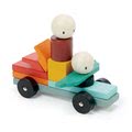 Drevená magnetická stavebnica Racing Magblocs Tender Leaf Toys 14 auto-kociek vo vrecku