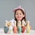 Drevené kolky s guľou Birdie Skittles Tender Leaf Toys 6 dielov v textilnej taške