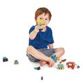 Drevené retro postavičky Robot Construction Tender Leaf Toys skladačka