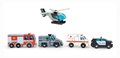 Drevené záchranárske vozidlá Emergency Vehicles Tender Leaf Toys 5 druhov autíčok