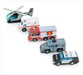 Drevené záchranárske vozidlá Emergency Vehicles Tender Leaf Toys 5 druhov autíčok