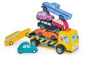 Drevené stohovateľné autíčka Stacking Cars Tender Leaf Toys 7 druhov autíčok pre rozvoj jemnej motoriky od 18 mes