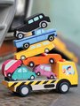 Drevené stohovateľné autíčka Stacking Cars Tender Leaf Toys 7 druhov autíčok pre rozvoj jemnej motoriky od 18 mes