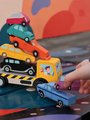 Drevené stohovateľné autíčka Stacking Cars Tender Leaf Toys 7 druhov autíčok pre rozvoj jemnej motoriky od 18 mes