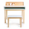 Drevený stôl so stoličkou Desk and Chair Tender Leaf Toys s úložným priestorom a 3 odkladacie nádobky so zvieratkami