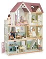 Drevený domček pre bábiky Mulberry Mansion Tender Leaf Toys 3 poschodový so 6 izbami a nábytkom