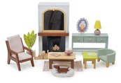 Drevený domček pre bábiky Mulberry Mansion Tender Leaf Toys 3 poschodový so 6 izbami a nábytkom