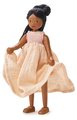 Drevená bábika v šatách Lola Wooden Doll Tender Leaf Toys s pohyblivými rukami a nohami 25 cm výška